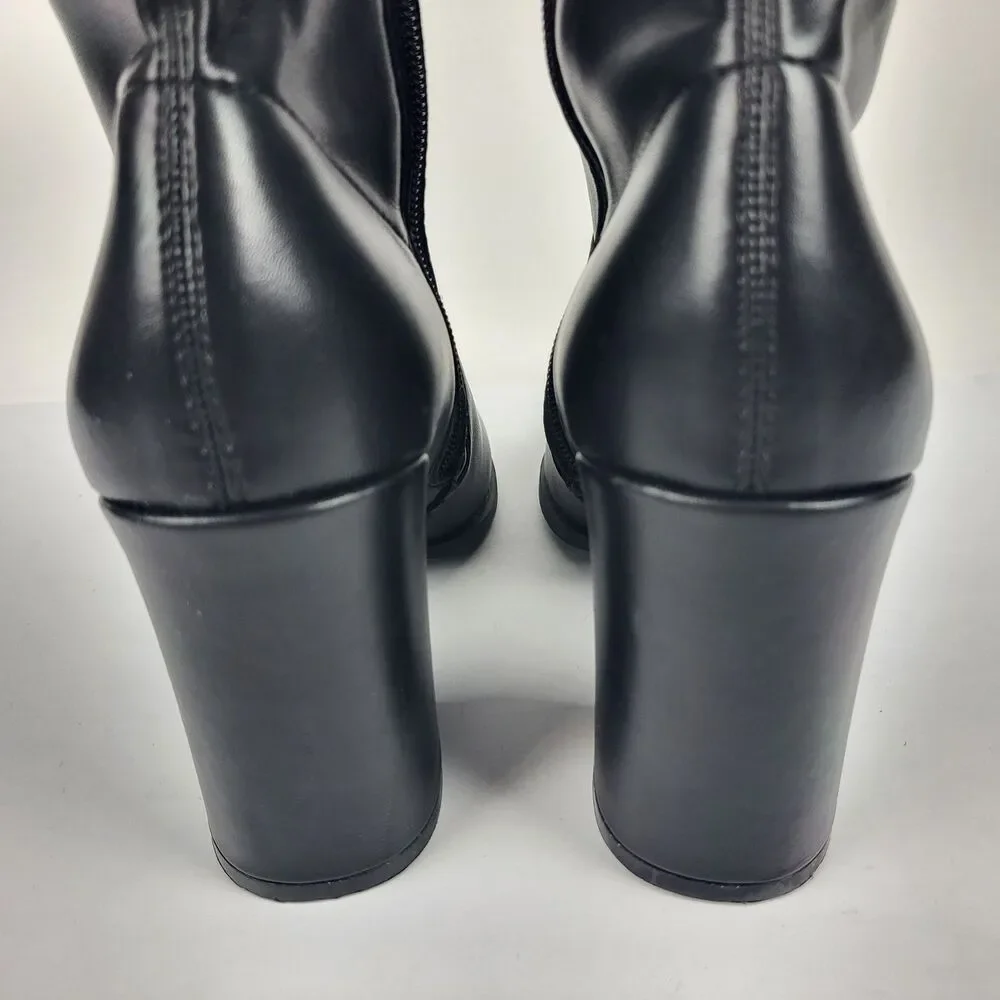 DV By Dolce Vita Women's Gollie Over The Knee Faux leather Boots Black Size 6